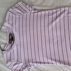 medium/large light blue shirt with dark blue and white stripes